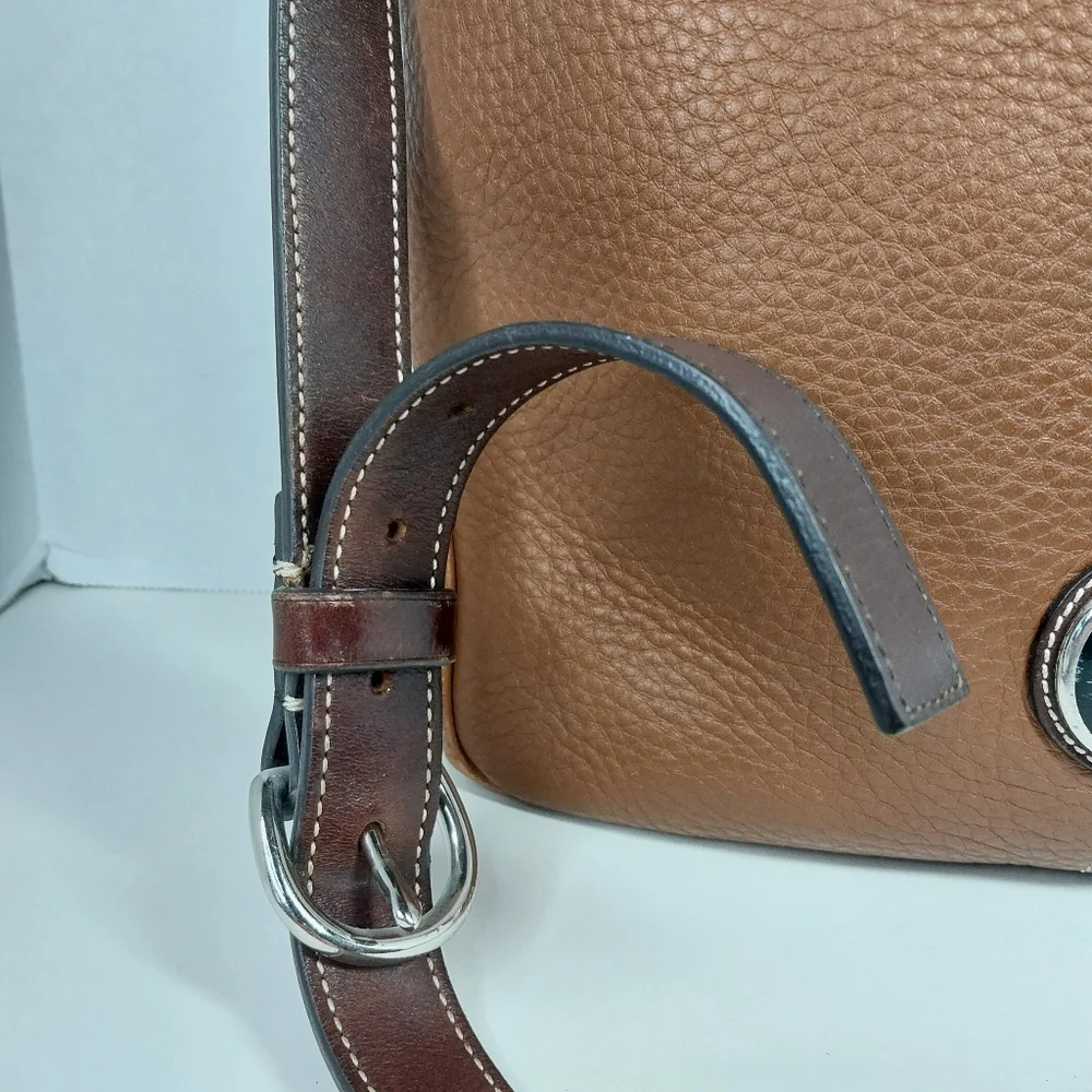 Dooney & Bourke All Weather Leather 2 Shoulder Brown Pebble Tote Bag - Picture 7 of 16